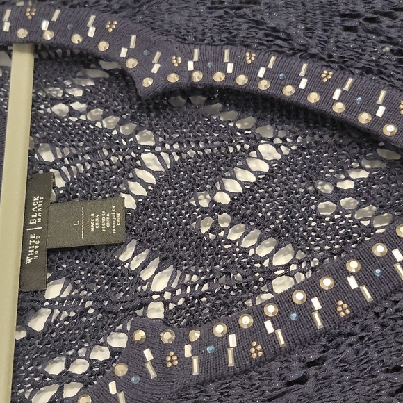 WHBM Navy Shimmer sweater - Picture 3 of 5